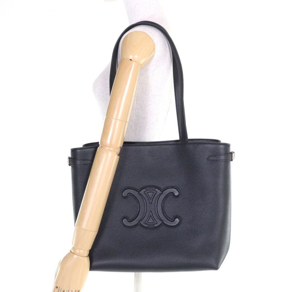 Celine Hippo Anais Triomphe Medium Leather Tote Bag - Picture 9 of 10